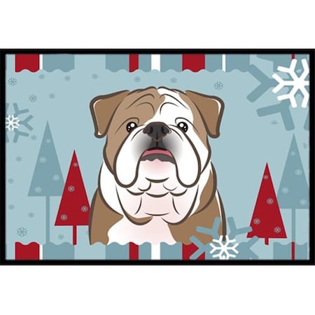 Carolines Treasures Carolines Treasures BB1715MAT Winter Holiday English Bulldog Indoor & Outdoor Mat; 18 x 27 in. BB1715MAT